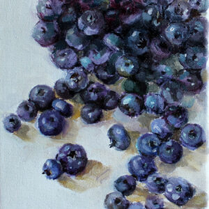 1 Blueberry. 2022. "Different tastes" series 7*9 in, 18*24 cm, oil on canvas