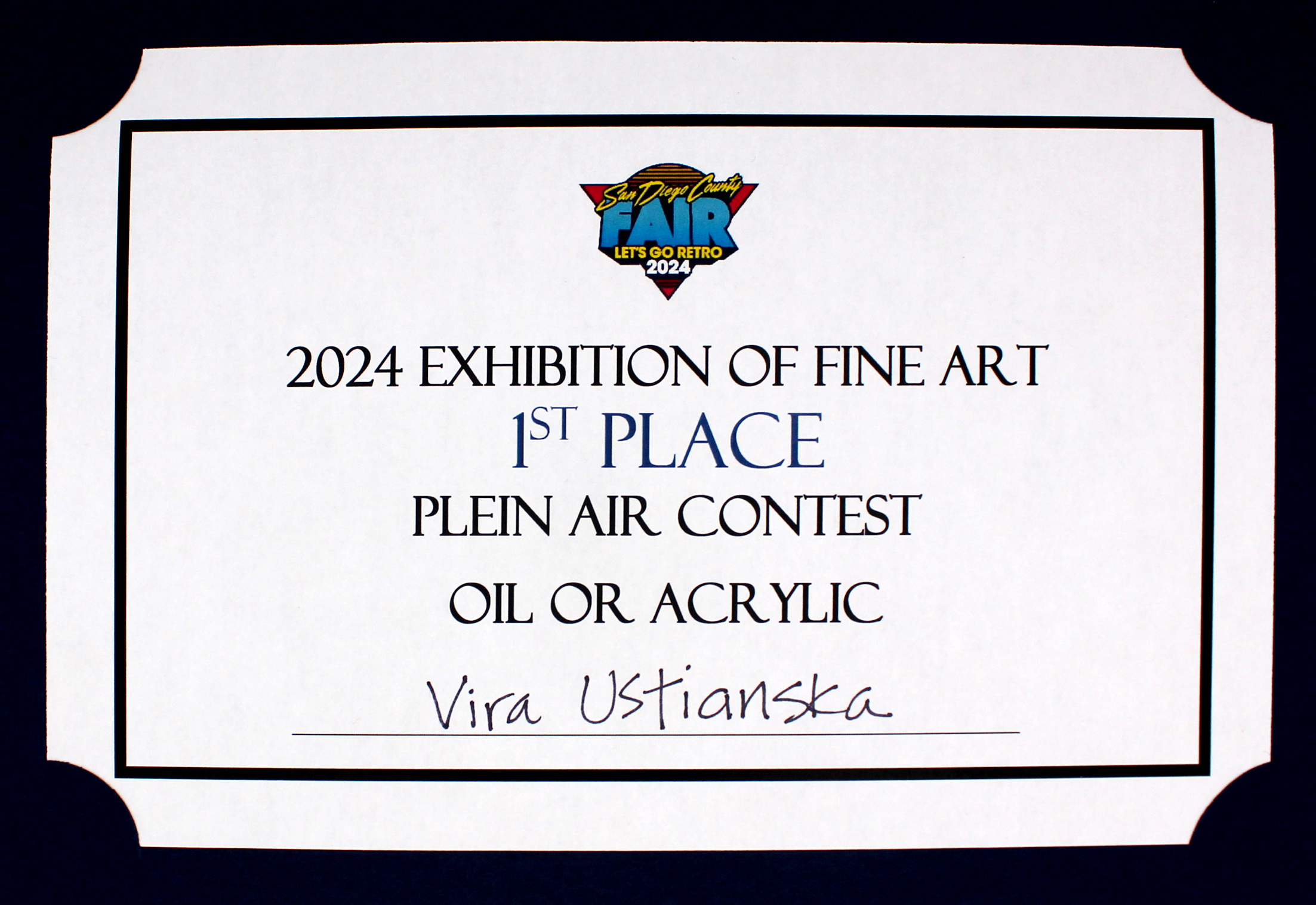 San Diego County Fair 1st Place Plein Air Competition 2024 2024